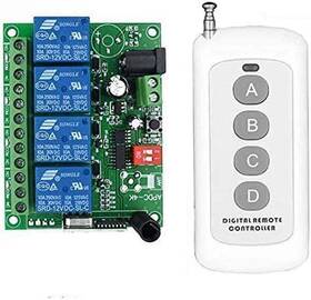 25004150001-01 250415 4 Channel Dc12v 24v 433mhz 200m Range Wireless Remote Control Switch Radio Remot
