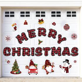 B0bg9vhrkz 90shine 28pcs Christmas Garage Door Decorations Magnets - Large Merry Xmas Gnome Snowman