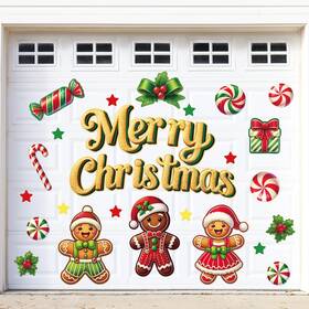 B0dglntlf2 90shine 28pc Christmas Magnetic Garage Door Fridge Decor Gingerbread Candy Canes