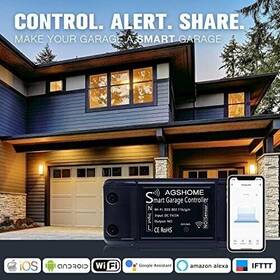 Agshome 708210054614 Smart Garage Door Opener - Wi-fi No-hub / Alexa Google Siri