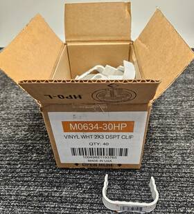M0634-30hp Amerimax Qty 40 2 Inch X 3 K-style White Vinyl Downspout Clip