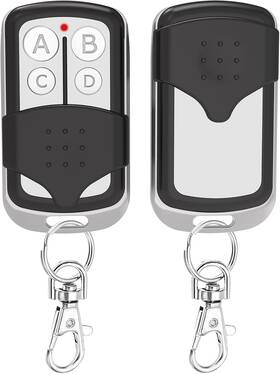 Beankoneal 744110304855 2 Pcs Universal Garage Door Opener Remote Keychain 4-button Programmable