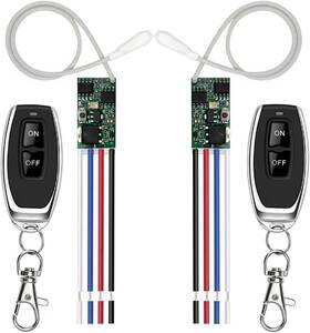1-cha Bkiyougo 744110912357 433mhz Universal Wireless Rf Remote Control Switch Kit 2 Pack Dc 6-24v