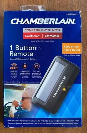 Chamberlain 012381267613 950estd-p2 Remote Control Garage Door - Yellow Learn Button New