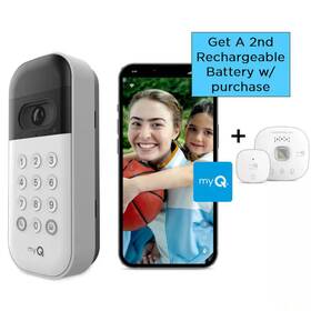 Chamberlain 445020696667 Myq Smart Wireless Garage Door Video Keypad Plus 2nd Rechargeable Battery And Sm