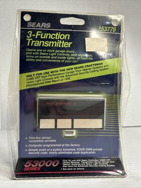 953779 Craftsman Vintage Sears 3 Function Remote Control 53000 Series