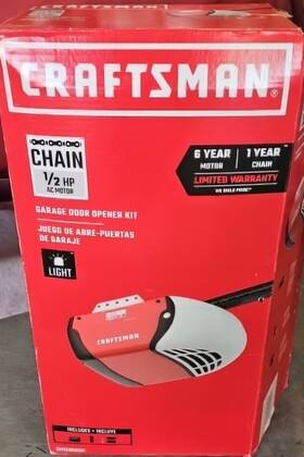 Cmxeocg231 Craftsman 1/2 Hp Chain Drive Garage Door Opener Kit