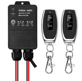Dieserc 2401h2 Waterproof 12v Wireless Remote Control Switch Dc 8v-80v 30a For Outdoor Use