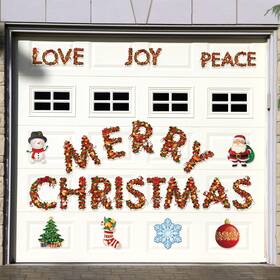 B0bgxyrqvt Ferraycle Merry Christmas Magnetic Garage Door Decorations Xmas Holiday Decor