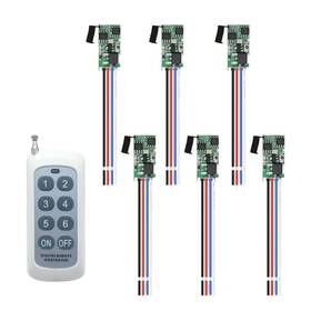 Fuaujue 711181363784 Mini Remote Control Switch 12v 6 Way 1 Channel Wireless Dc 5v/12v/24v