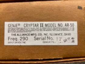 Freq.290 Genie Ar-50 Cryptar Ll Control. Model No The Alliance Mfg. Co.
