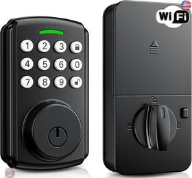 Ip65 Hutehoute 739437249118 Keyless Entry Door Lock Bulit-in Integrated Wi-fi App Remote Control