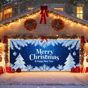 B0fl7msl41 Ivn Merry Christmas Happy New Year Garage Door Banner 13x6 Ft Winter Holiday Dec