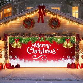 B0fl7r2bql Ivn Merry Christmas Happy New Year Garage Door Banner 13x6 Ft Holiday Decor