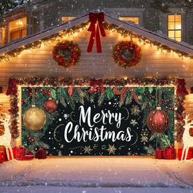 B0fl7r9cgr Ivn 13x6ft Merry Christmas Happy New Year Garage Door Banner Outdoor Indoor Deco