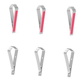 2024122825a28 Joyhuatrade 6 Pcs Car Visor Clip With Double-sided Adhesive Strip Stainless Steel Silver