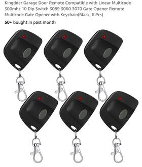 Th11304 Kingdder Garage Door Remote Compatible Linear Multi Code 300mhz 10 Dip Switch