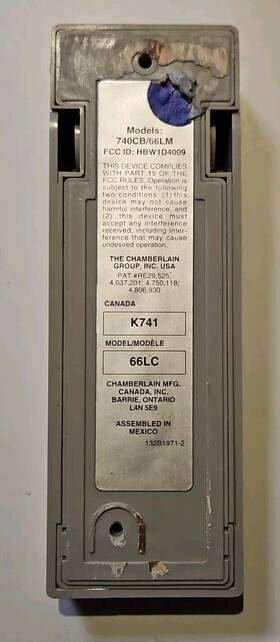Hbw1d4009 Liftmaster Chamberlain Wireless Keypad 740cb 66lm 66lc Garage