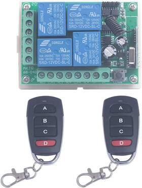 30029656890 Mangood 12v 4 Channel Wireless Remote Control Switch Transmitter Receiver Momentary Togg