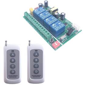 Mangood 784133169383 110v 4ch Wireless Control Relay Switch 433mhz 4 Channel Remote 2 Transm