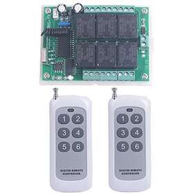 Mangood 784133169666 Dc 12v 6 Channel Wireless Remote Control Switch 433mhz Transmitter And Receiver