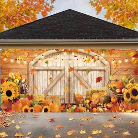 B0ffm5v37q Preboun 7x16ft Fall Sunflower Autumn Pumpkin Garage Door Decoration