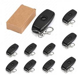 Qiachip 313085375353 Black 1-button Remote Control 10 Packs For Multi-control Momentary Toggl