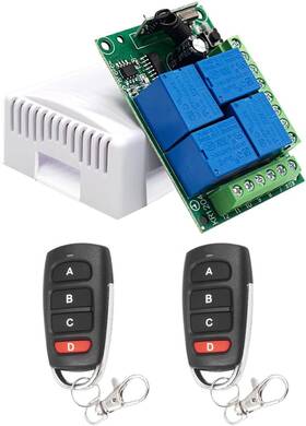 Qiachip Electronic Technology 445025382374 Dc 12v Relay Remote Switch Wireless Rf Control 4 Channel M