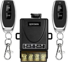 Qofowin 313044743780 Wireless Remote Switch With 328 Ft Long Range Dc 12v/24v/48v/72v Current Rating