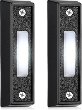 Saillong 313028220252 2 Pieces Lighted Doorbell Button Wall Mounted Garage Door Opener