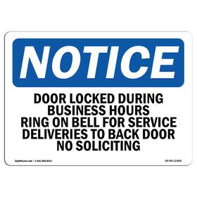 Signmission 709750084543 Osha Notice Sign - Door Locked During Business Hours Ring Bell Vinyl Label