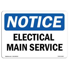 Signmission 709750085311 Osha Notice Sign - Electrical Main Service Vinyl Label Decal Protect Your