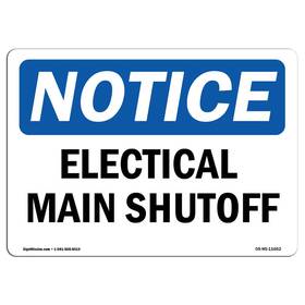 Signmission 709750085328 Osha Notice Signs - Electrical Main Shutoff Vinyl Label Decal Protect You