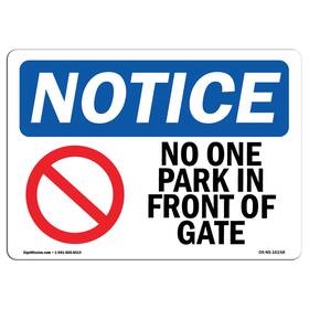 Signmission 709750106153 Osha Notice Sign - No Parking In Front Of Door Vinyl Label Decal P