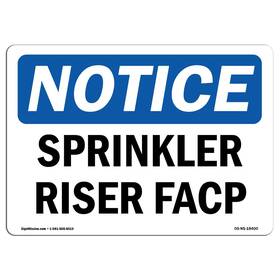 Signmission 709750119788 Osha Notice Signs - Sprinkler Riser Facp Vinyl Label Decal Protect Your B