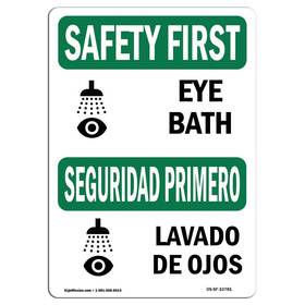 Signmission 709750375559 Osha Safety First Sign - Eye Bath Rigid Plastic Protect Your Busines