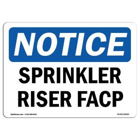 Signmission 709750446662 Osha Notice Sign - Sprinkler Riser Facp Rigid Plastic Protect Your B