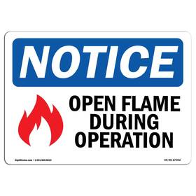Signmission 709750494342 Osha Notice Sign - Open Flame During Operation Rigid Plastic Protect