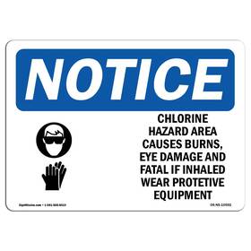 Signmission 709750517416 Osha Notice Sign - Chlorine Hazard Area Causes Rigid Plastic Protect