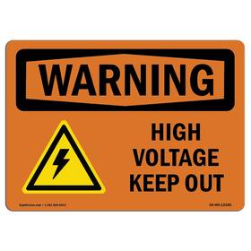 Signmission 713339448718 Osha Waring Sign - High Voltage Keep Out With Symbol Aluminum Protec