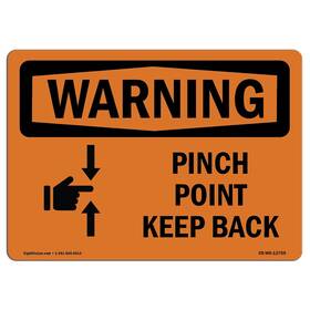 Signmission 713339453293 Osha Waring Sign - Pinch Point Keep Back Aluminum Protect Your Bus Inch