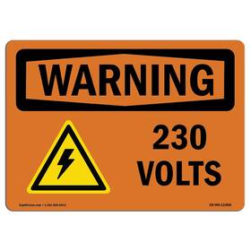 Signmission 713339454580 Osha Waring Sign - 230 Volts With Symbol Aluminum Protect Your Bus Inch