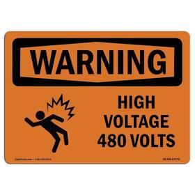 Signmission 713339456683 Osha Waring Sign - High Voltage 480 Volts With Symbol Aluminum Prote