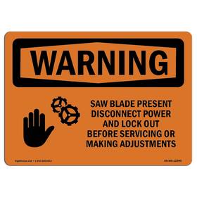 Signmission 713339482859 Osha Waring Sign - Saw Blade Present Disconnect With Symbol Vinyl Label Dec