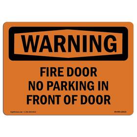 Signmission 713339492445 Osha Waring Sign - Fire Door No Parking In Front Of Vinyl Label Decal