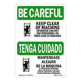 Signmission 755874481973 Osha Be Careful Sign - Always Face Ladder Safety Bilingual Decal Protect