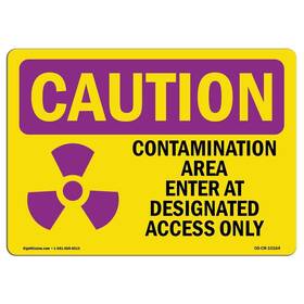 Signmission 755874492368 Osha Caution Radiation Sign - Contamination With Symbol Aluminum Pro