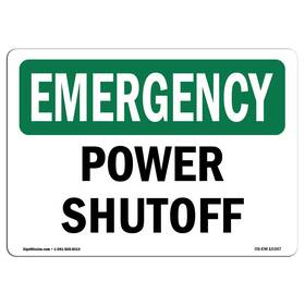 Signmission 755874503323 Osha Sign - Power Shutoff Aluminum Protect Your Business Constructi