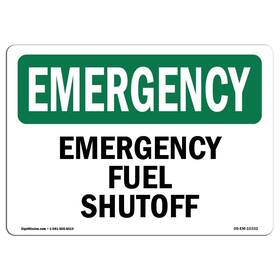 Signmission 755874504573 Osha Sign - Fuel Shutoff Aluminum Protect Your Business Constructio