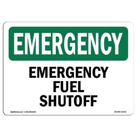 Signmission 755874505921 Osha Sign - Fuel Shutoff Aluminum Protect Your Business Constructio